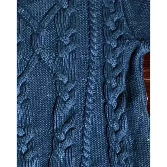 Banana Republic Cable Knit Cropped Side Zip Sweater Blue Size XS - Picture 8 of 10